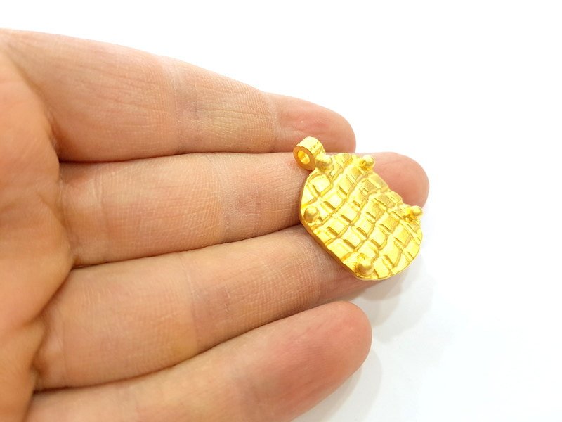 2 Gold Charms Gold Plated Charms (33x22mm)  G7037