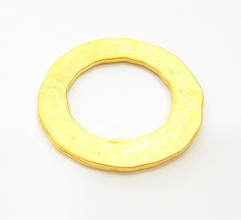 Gold Circle Pendant Gold Plated Round Connector (39mm)  G11586