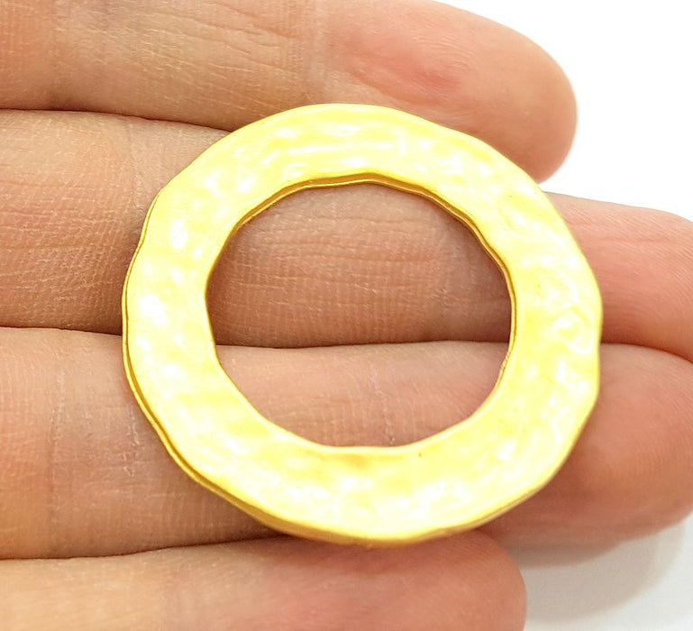 Gold Circle Pendant Gold Plated Round Connector (39mm)  G11586