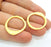 4 Gold Circle Connector Gold Plated Round Pendant (24mm)  G7040
