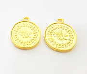 2 Gold Charms Gold Plated Ottoman Signature Charms  2 Pcs (20mm)  G7043
