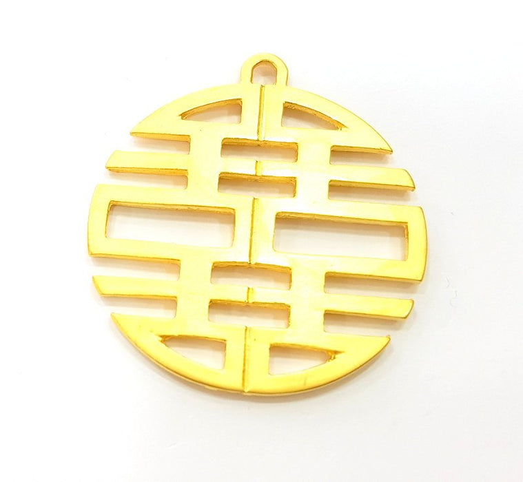 Gold Pendant Gold Plated Pendants Medallion Pendant (42mm)  G8422