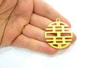 Gold Pendant Gold Plated Pendants Medallion Pendant (42mm)  G8422