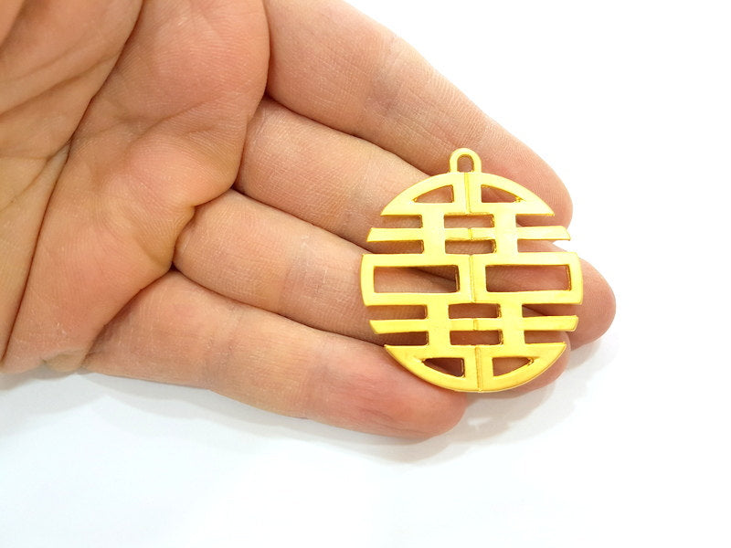 Gold Pendant Gold Plated Pendants Medallion Pendant (42mm)  G8422