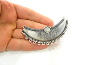 Silver Connector Pendant Antique Silver Plated Connector (83x32mm) G7052