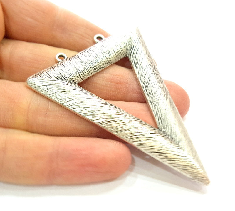 Triangle Pendants Antique Silver Plated Pendants (74x57mm)  G7060