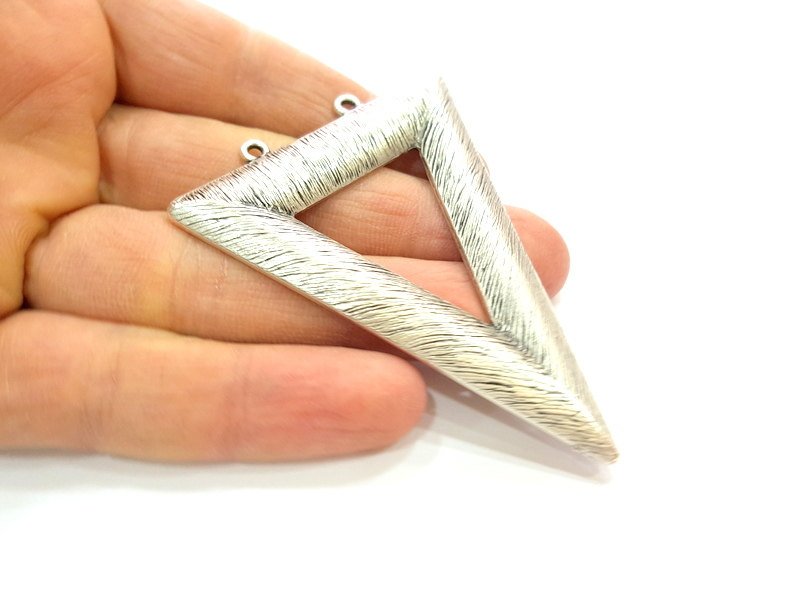 Triangle Pendants Antique Silver Plated Pendants (74x57mm)  G7060