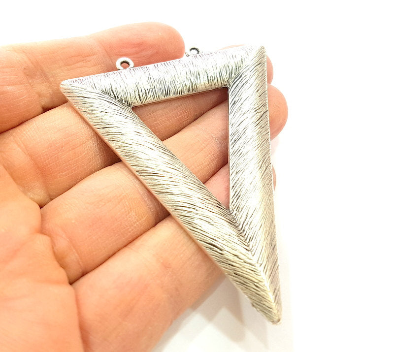 Triangle Pendants Antique Silver Plated Pendants (74x57mm)  G7060