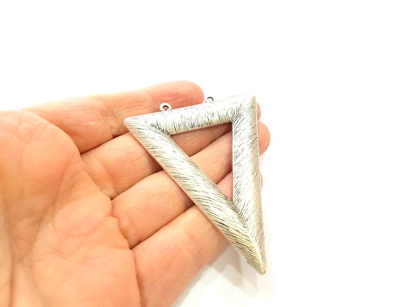Triangle Pendants Antique Silver Plated Pendants (74x57mm)  G7060