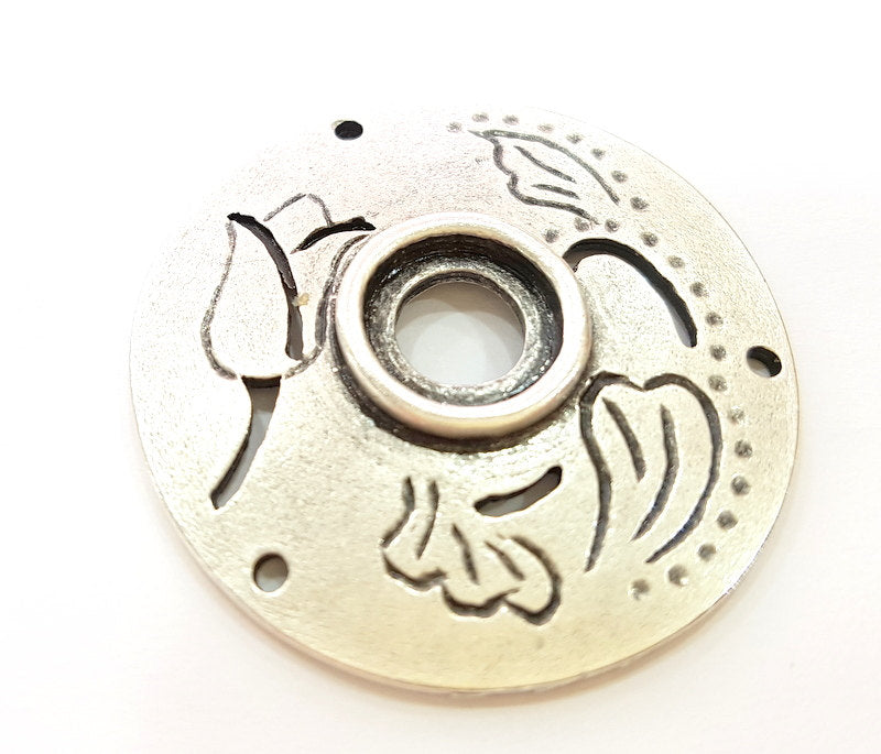 Silver Pendant Antique Silver Pendants Blank (41mm)  G7064