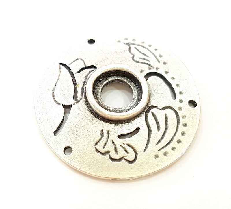 Silver Pendant Antique Silver Pendants Blank (41mm)  G7064