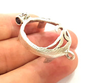Pendant Bezel Blank Bezel Settings  Base Blank Mountings  Necklace Blank Antique Silver Plated Brass , ( 25 mm blank ) G6396