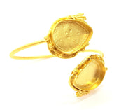 Bracelet Blank Bracelet Cuff Bangles Findings (25x18mm drop Blank) ,Adjustable  Gold  Plated Brass G6402