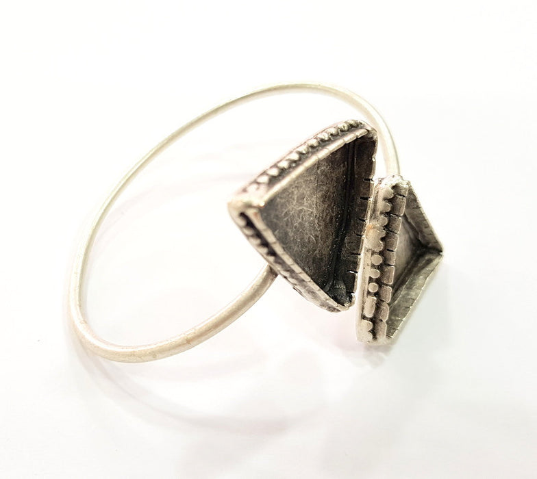 Bracelet Blank Cuff Bangles Findings (25x25mm triangle Blank) ,Adjustable  Antique Silver Plated Brass G6403