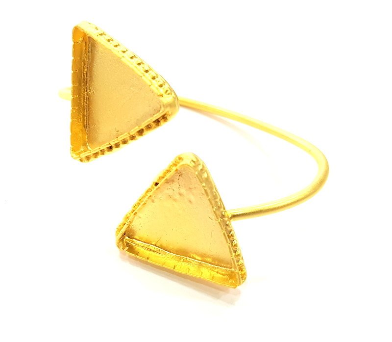 Bracelet Blank Bracelet Cuff Bangles Findings (25x25mm triangle Blank) ,Adjustable  Gold  Plated Brass G6404