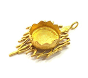 Raw Brass Pendant Blank Bezel Settings Base Blank Mountings Necklace Blank Cabochon Base  (15mm blank)   G6730