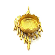 Raw Brass Pendant Blank Bezel Settings Base Blank Mountings Necklace Blank Cabochon Base  (15mm blank)   G6730