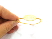 Bracelet Blank Cuff Bangles Findings Adjustable Bracelet Components (25x15mm Blank) Gold  Plated Brass G9544