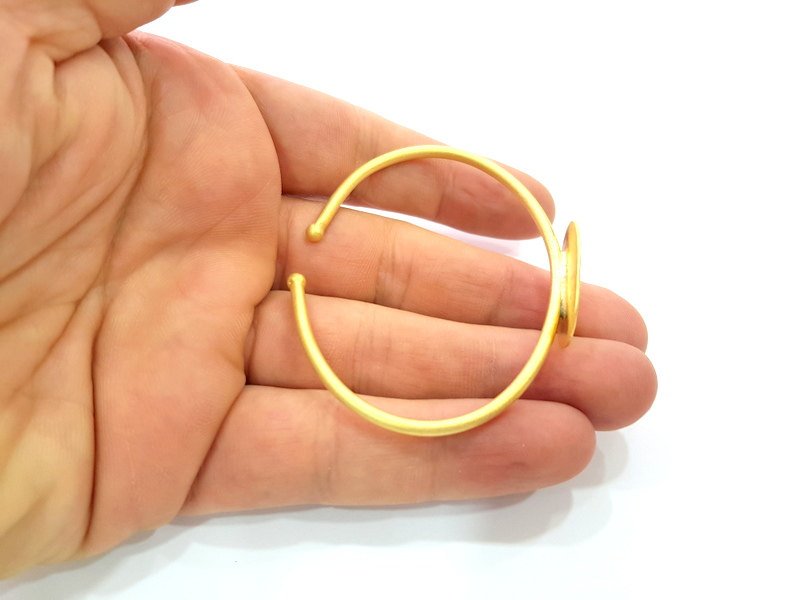 Bracelet Blank Cuff Bangles Findings Adjustable Bracelet Components (25x15mm Blank) Gold  Plated Brass G9544