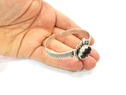 Bracelet Blank Cuff Bangles Findings Adjustable Bracelet Components (15mm Blank)   Antique Silver Plated Brass G6410