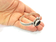 Bracelet Blank Cuff Bangles Findings Adjustable Bracelet Components (15mm Blank)   Antique Silver Plated Brass G6410