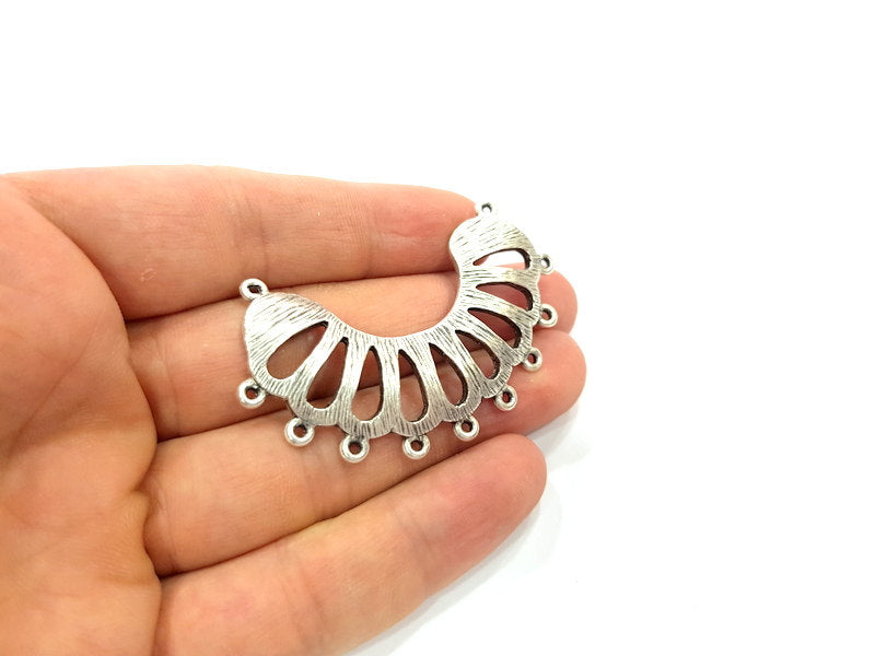Silver Pendants Antique Silver Tribal Pendant Connector Ethnic Pendant (61x17mm) Antique Silver Plated G6414