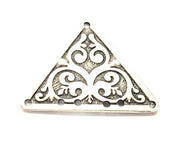 Silver Tribal Pendant Connector Ethnic Pendant (45x35mm) Antique Silver Plated G6422