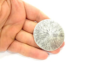 Silver Pendant Tribal Pendants Ethnic Pendant  Medallion Pendant (51mm) Antique Silver Plated G6424