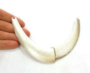 Silver Pendant Extra Large Antique Silver Plated Pendant Collar Pendant Tribal Pendant Ethnic Pendant (147x27mm)  G7074