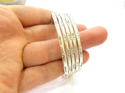 2 Silver Pendant Antique Silver Circle Pendants  (68mm)  G7081