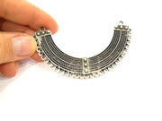 Silver Pendant Connector Antique Silver Plated Collar Pendant (82x17mm) G17053
