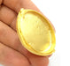Gold Ring Blank Ring Settings Ring Bezel Base Cabochon Mountings Adjustable  (40x30mm blank ) Gold Plated Brass G7085