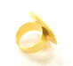 Gold Ring Blank Ring Settings Ring Bezel Base Cabochon Mountings Adjustable  (25mm blank ) Gold Plated Brass G7086