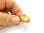 Raw Brass Ring Blank Bezel Settings Cabochon Base Mountings Adjustable (25mm blank ) G7088
