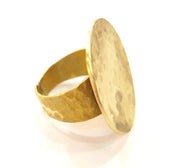 Raw Brass Ring Blank Bezel Settings Cabochon Base Mountings Adjustable (25mm blank ) G7094