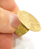 Raw Brass Ring Blank Bezel Settings Cabochon Base Mountings Adjustable (25mm blank ) G7094