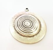 2 Silver Pendant Antique Silver Plated Pendants (32mm)  G15086