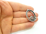 2 Silver Pendant Antique Silver Pendants  (39x26mm)  G8690