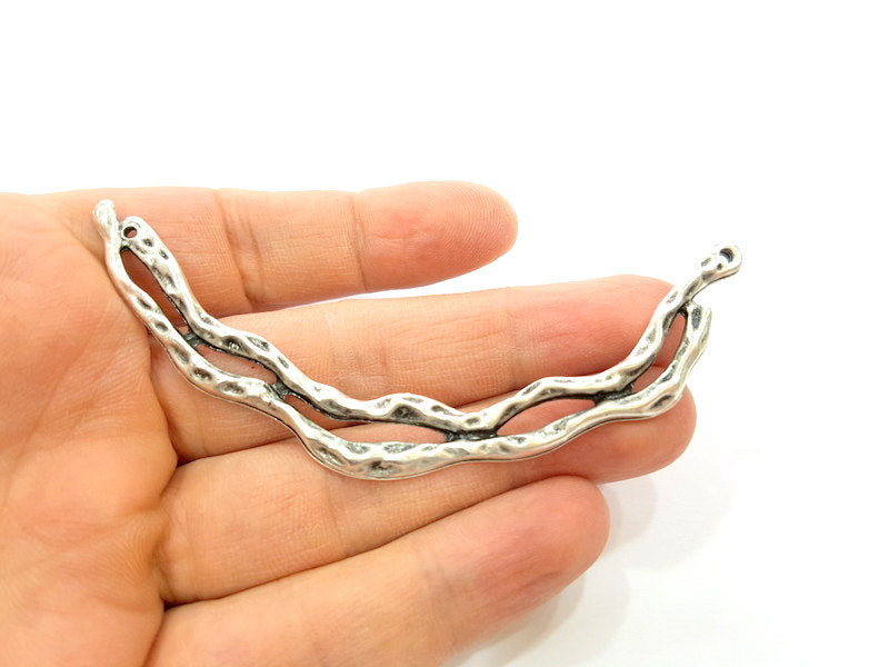 Silver Pendant Connector Antique Silver Plated Collar Pendant (94x13mm) G7121