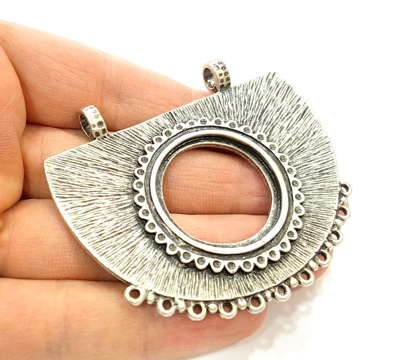 Silver Pendant Connector Antique Silver Plated Pendant (70x58mm) G7125