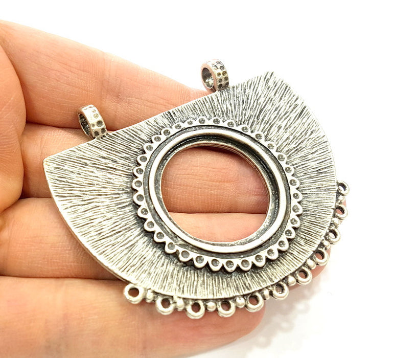 Silver Pendant Connector Antique Silver Plated Pendant (70x58mm) G7125