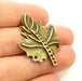 2 Antique Bronze Leaf Pendant   (38x28mm) G7131