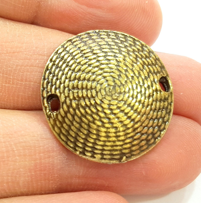 4 Antique Bronze Pendant Antique Bronze Connector (25mm) G7134