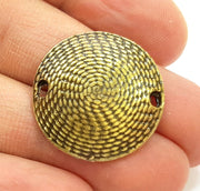 4 Antique Bronze Pendant Antique Bronze Connector (25mm) G7134