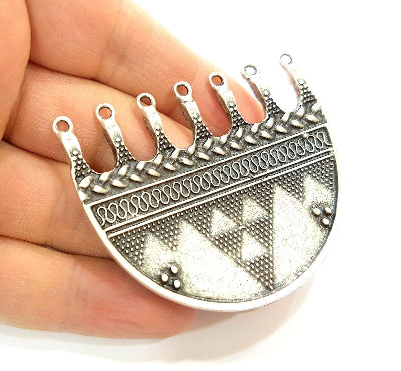 Silver Pendant Connector Antique Silver Plated Pendant (61x53mm) G7135