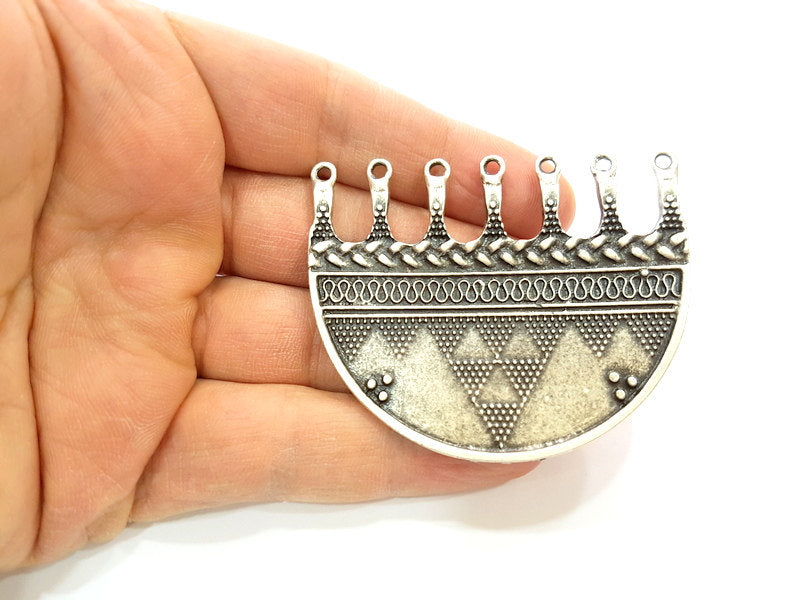 Silver Pendant Connector Antique Silver Plated Pendant (61x53mm) G7135