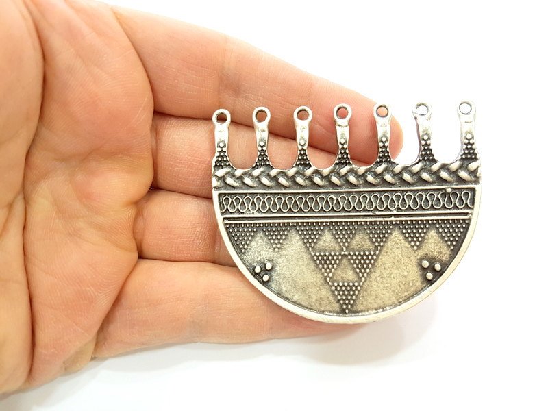 Silver Pendant Connector Antique Silver Plated Pendant (61x53mm) G7135