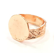 Rose Gold Ring Blank Base Bezel Settings Cabochon Base Mountings Adjustable (15 mm blank) G6427