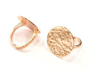 Rose Gold Ring Blank Base Bezel Settings Cabochon Base Mountings Adjustable (20 mm blank) G6431