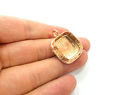 Rose Gold Pendant Blank Base Setting Necklace Blank Mountings Rose Gold Plated Brass (20 mm Square Blank ) G6434